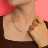 Unisex Rope Chain In White Gold (7A)