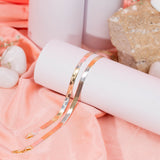 Tri-Color Leg Anklets In Rose, Gold And White Gold (7B)