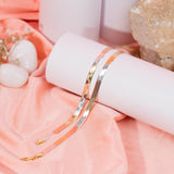 Tri-Color Leg Anklets In Rose, Gold And White Gold (7B)