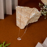 Cat Eye Butterfly Pendant With Chain In Rose Gold