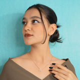 Cat Eye Butterfly Pendant With Chain In Rose Gold