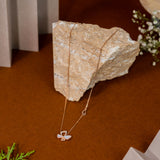 Cat Eye Butterfly Pendant With Chain In Rose Gold