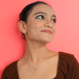 Celestial Stone Pendant With Chain In White Gold