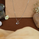 Pendant With Star And Moon In White Gold (4A)