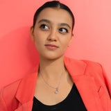 Pendant With Star And Moon In White Gold (4A)