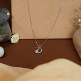 Pendant With Star And Moon In White Gold (4A)