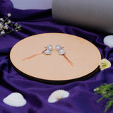 Round Shape Earrings With Droplets In Rose Gold