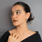 Mother of pearl with freshwater pearl pendant set rose gold