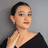 Mother of pearl with freshwater pearl pendant set rose gold