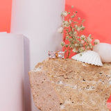 Baguette cut stud unisex rose gold