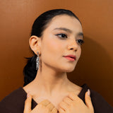 Bunch of leaves earrings white gold