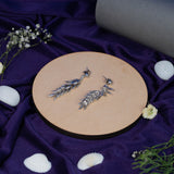 Bunch of leaves earrings white gold