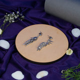 Bunch of leaves earrings white gold