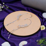 Flower Ear cuff With Droplets white gold