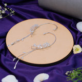 Flower Ear cuff With Droplets white gold