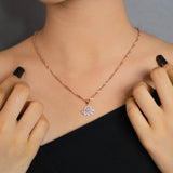 Pear cut pendant set rose gold