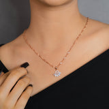 Pear cut pendant set rose gold