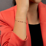 Baguette cut of rose gold bracelet