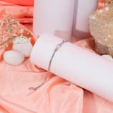 Baguette cut of white gold bracelet