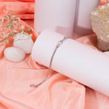 Baguette cut of white gold bracelet