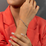 Baguette cut of white gold bracelet