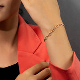 Diamond sea rose gold bracelet