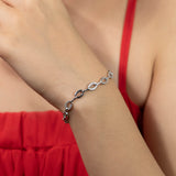 Diamond sea white gold bracelet