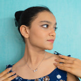 Mistletoe rose gold and white gold pendant with chain