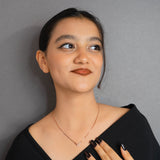 Infinity Black Beed rose gold pendant with chain