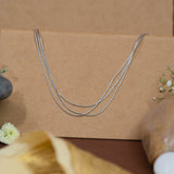 3 layer white gold italian chains