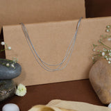 3 layer white gold italian chains