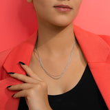 3 layer white gold italian chains