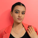 3 layer white gold italian chains