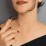 Hoop Pendant With Chain Rose Gold