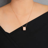 Hoop Pendant With Chain Rose Gold