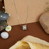 Hoop Pendant With Chain White Gold