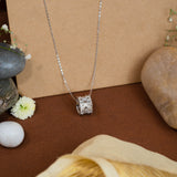 Hoop Pendant With Chain White Gold