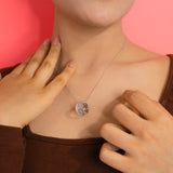 Hoop Pendant With Chain White Gold