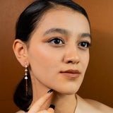 Amaltaas MOP Sirius fan Rose Gold Earrings