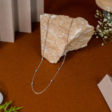 Granulated Station Chain In White Gold