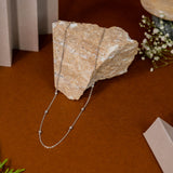 Granulated Station Chain In White Gold