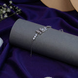 Rhinestone Butterfly Bracelet White Gold