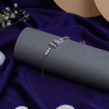 Rhinestone Butterfly Bracelet White Gold