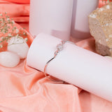 Lustrous Orb Bracelet With CZ Stones White Gold