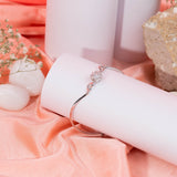 Lustrous Orb Bracelet With CZ Stones White Gold