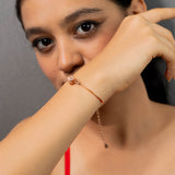 Adamant Lustrous Orb Bracelet With CZ Stones Rose Gold