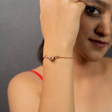 Adamant Lustrous Orb Bracelet With CZ Stones Rose Gold