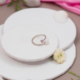 Pearl With CZ Ring In White Gold