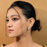 Cosmic ocean's Blossom Garden MOP Pendant with Earrings Rose Gold