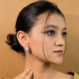 Cosmic ocean's Blossom Garden MOP Pendant with Earrings Rose Gold